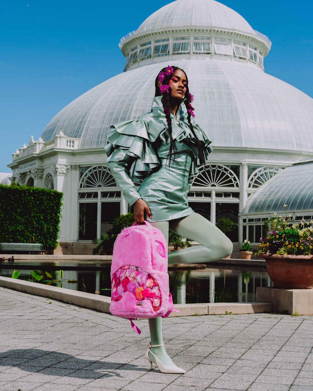 NEW YORK BOTANICAL GARDEN COLLAB - FLORAL FUR BACKPACK - Image 4