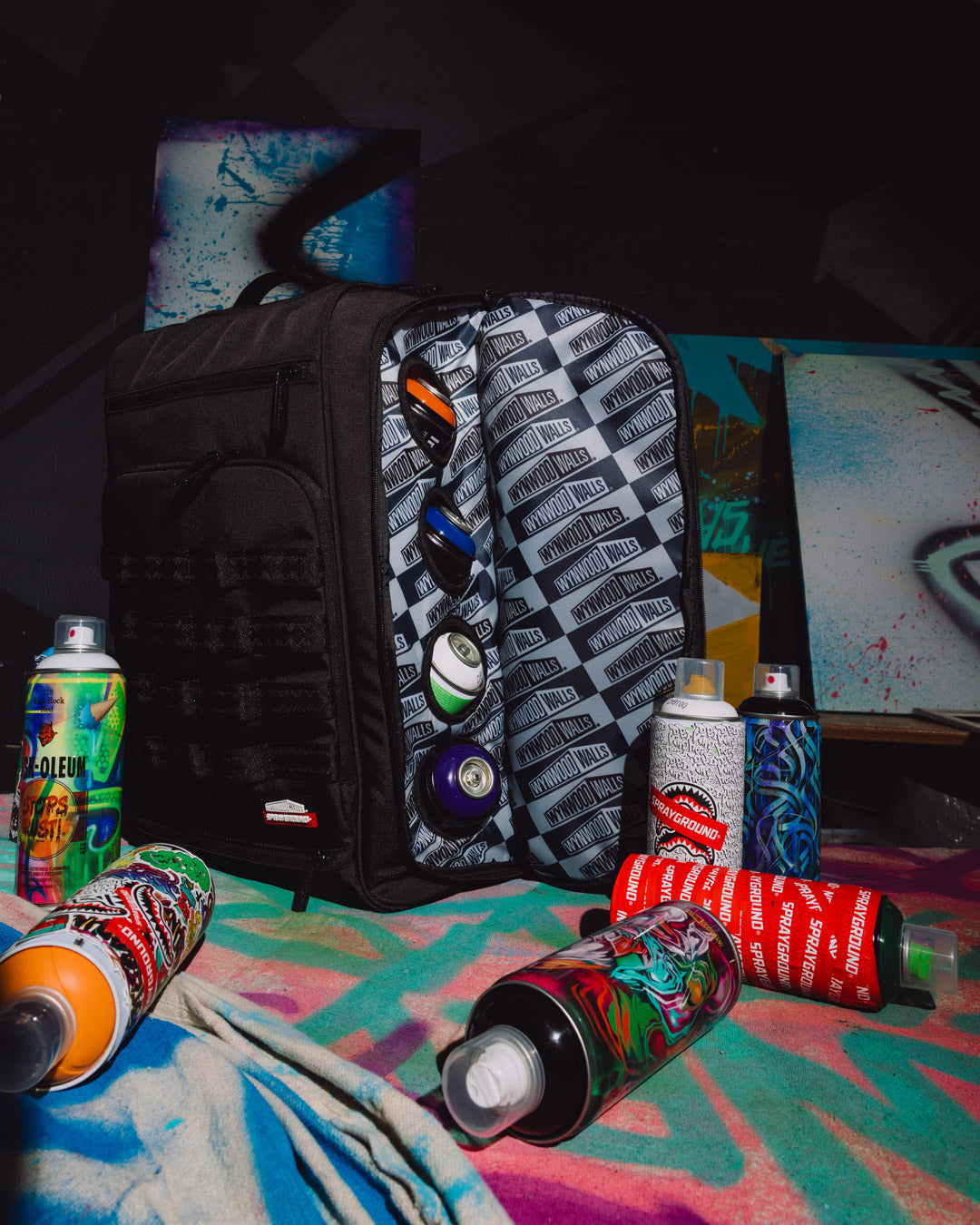 WYNWOOD WALLS COLLAB GRAFFITI UTILITY BACKPACK (8 CAN HOLDER) - Image 2